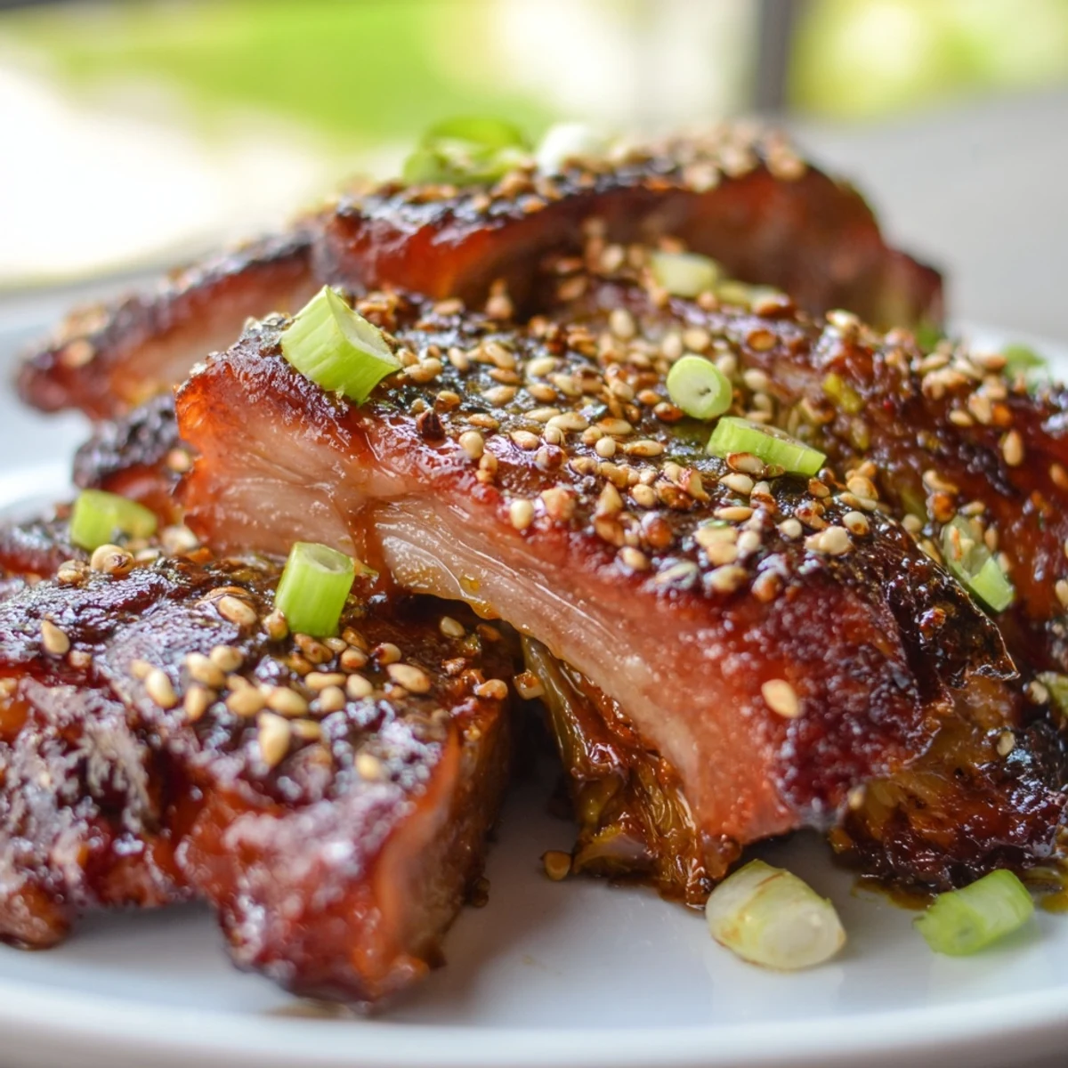 Golden-brown Crispy Honey-Soy Glazed Brussels Sprouts, glistening with sweet glaze and sesame seeds.