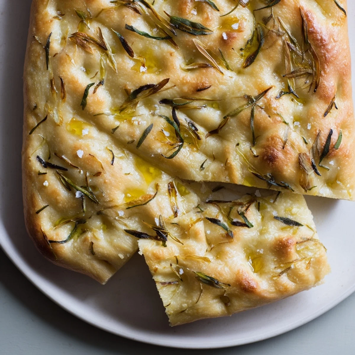 Freshly baked Simple Homemade Focaccia, a fragrant Italian flatbread with crispy, golden crust.
