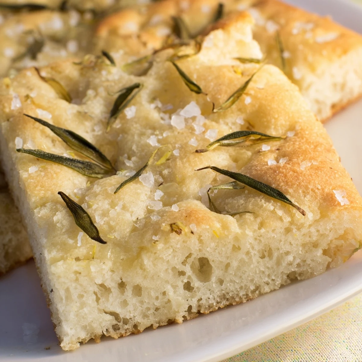 Enjoy the Simple Homemade Focaccia, with its delicate, dimpled surface and delicious sea salt topping.