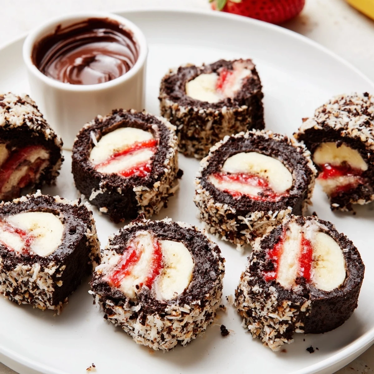Plate of playful Oreo Cookie Sushi Rolls with sprinkles, offering a fun dessert experience for everyone.