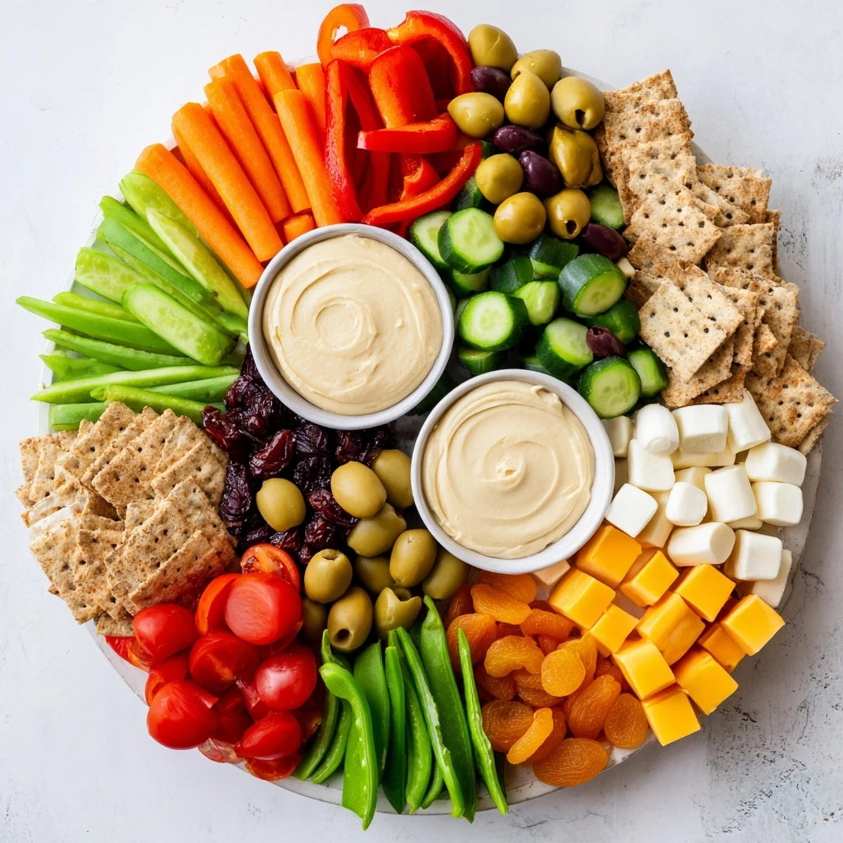 Vibrant Veggie Snack Board – Adult Lunchable, enticing arrangement of healthy snacks ready for a perfect lunch.