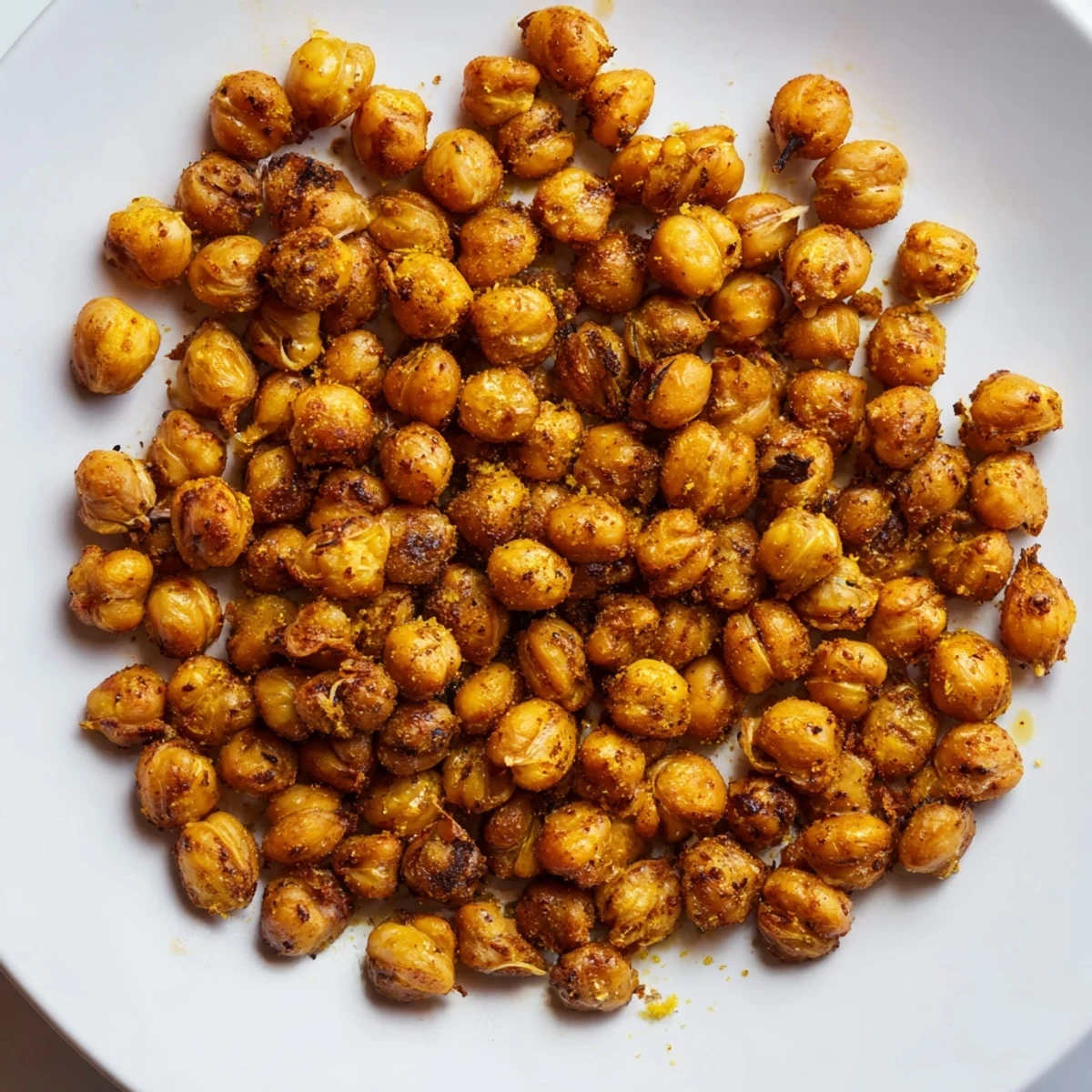 Golden and crunchy crispy chickpea snack, perfectly seasoned and ready for a satisfying, healthy treat.