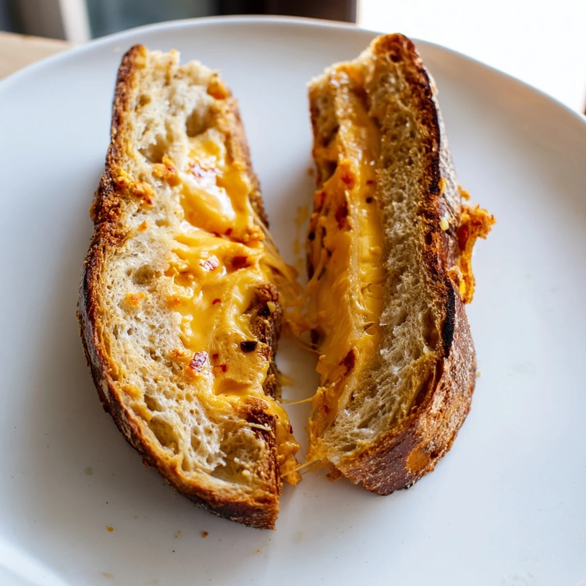 Sizzling Honey Chipotle Butter Grilled Cheese, a vegetarian sandwich with melted cheddar and a kick.