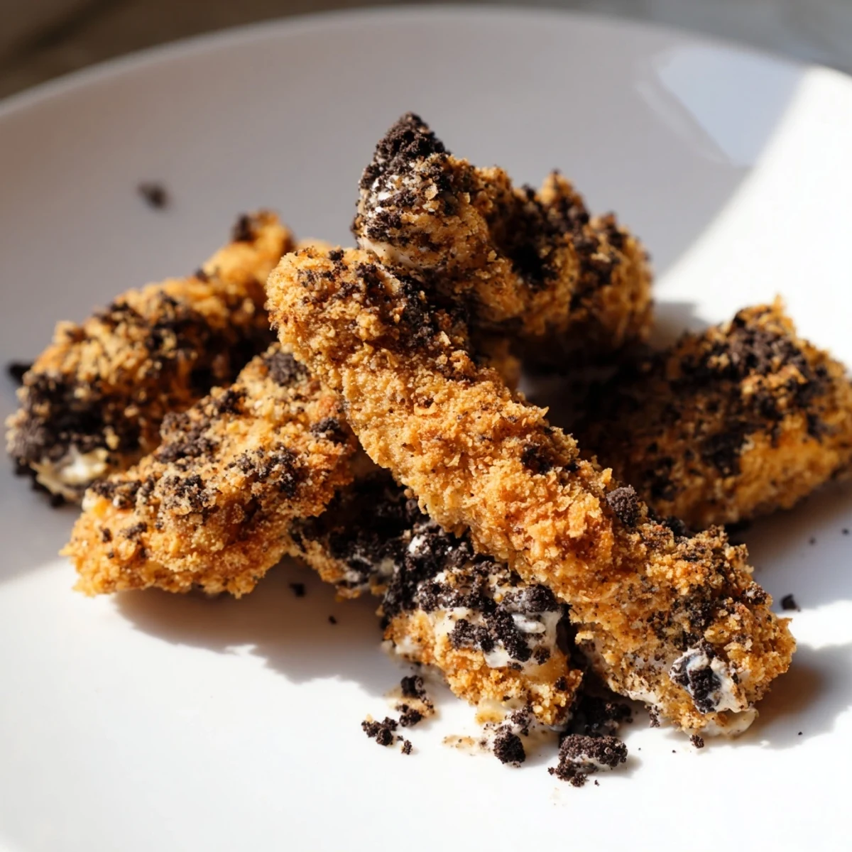 Crispy DIY KFC Oreo Krusher-Inspired Fried Chicken Tenders are a sweet and savory delight, served hot and fresh.