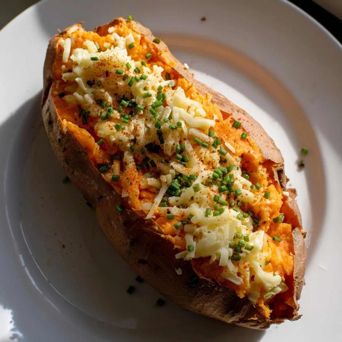 Golden, gooey Sweet Potato & Cheese Whole Roast, a savory vegetarian dish, awaits you.