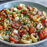 Creamy mozzarella and juicy tomatoes tossed with al dente pasta, finished with fresh basil and a balsamic drizzle.