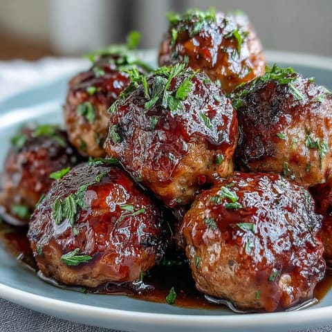 Freshly made Slow Cooker Peach Glazed Meatballs served warm with toothpicks, perfect for party appetizers or game day gatherings.  