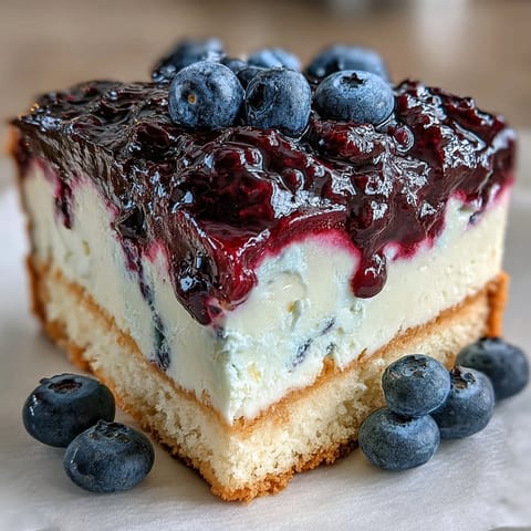 Lemon Blueberry Shortbread Mousse Cake