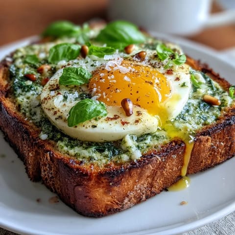 Spinach Pesto Sourdough Toast