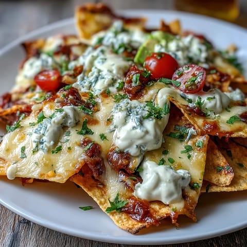 Soccer Game Day Nachos piled high with creamy cheese sauce, jalapeños, and fresh cilantro, ready for sharing.