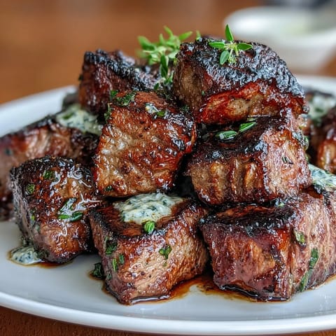 One-pan steak bites bursting with garlic and herb flavors, golden-brown and ready for a quick, satisfying summer dinner.