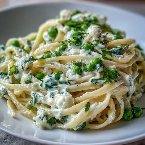 Ricotta Lemon Linguine Peas