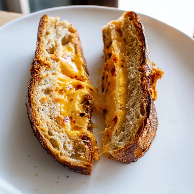 Sizzling Honey Chipotle Butter Grilled Cheese, a vegetarian sandwich with melted cheddar and a kick.