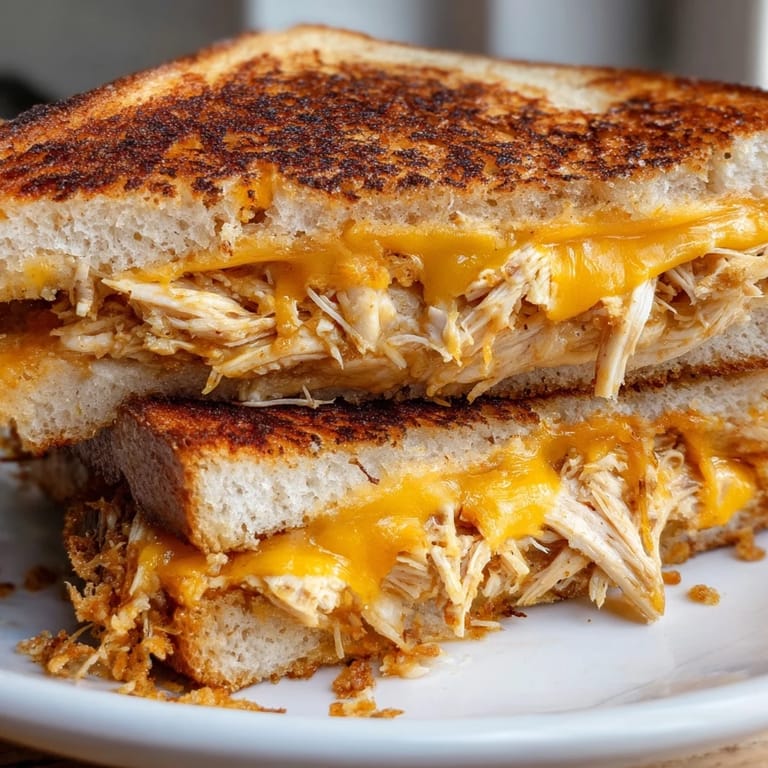 A close-up of a perfectly grilled Spicy Crispy Chicken Sandwich Grilled Cheese, ready to be devoured.