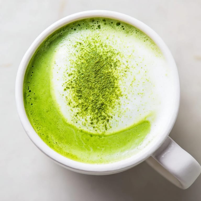 Earthy green tea powder whisked with steamed milk for a smooth, frothy Matcha Green Tea Latte.