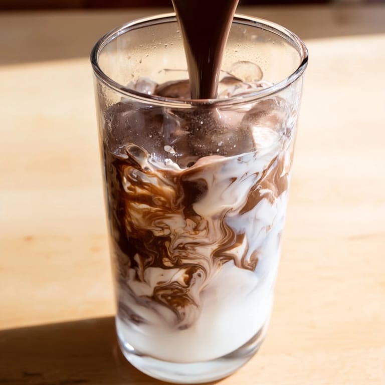 Chilled Milo Ice Latte Hack served in a frosty glass with a straw, perfect for a quick afternoon pick-me-up or casual café-style treat at home.