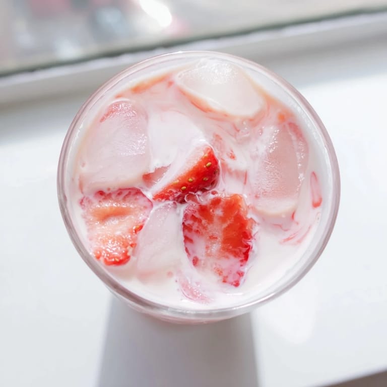 The Refresher Copycat Pink Drink served over ice with fresh berries, perfect for a warm afternoon.
