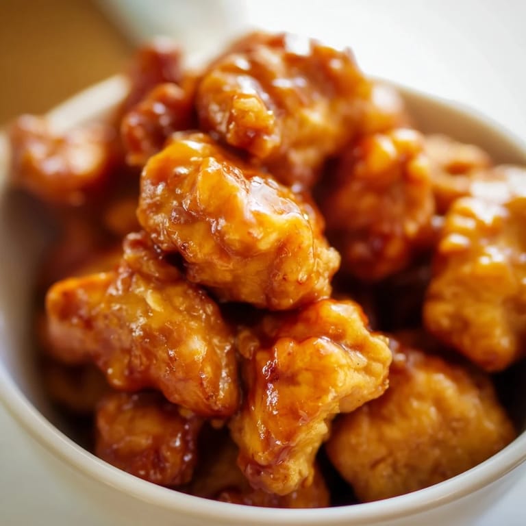 Close-up of sweet chili chicken bowl garnished with green onions and sesame seeds, ideal for meal prep.