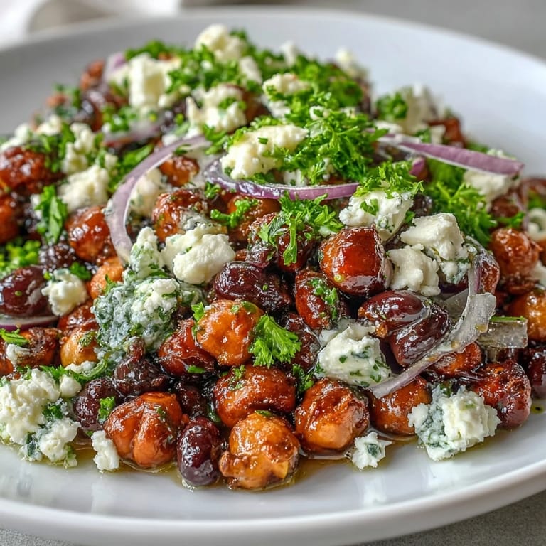 Freshly made Divorce Salad served cold, with crunchy onions and parsley mingling over hearty beans in an easy, vegetarian lunch or dinner.