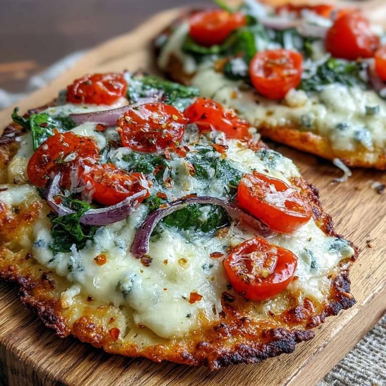 Sliced Crispy Garlic Parmesan Naan Pizza served warm on a rustic wooden board.