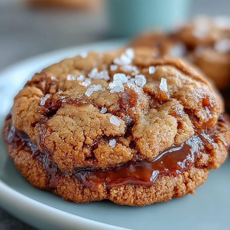 Warm, chewy hojicha brown butter cookies dusted with flaky sea salt, offering a rich and earthy flavor experience.