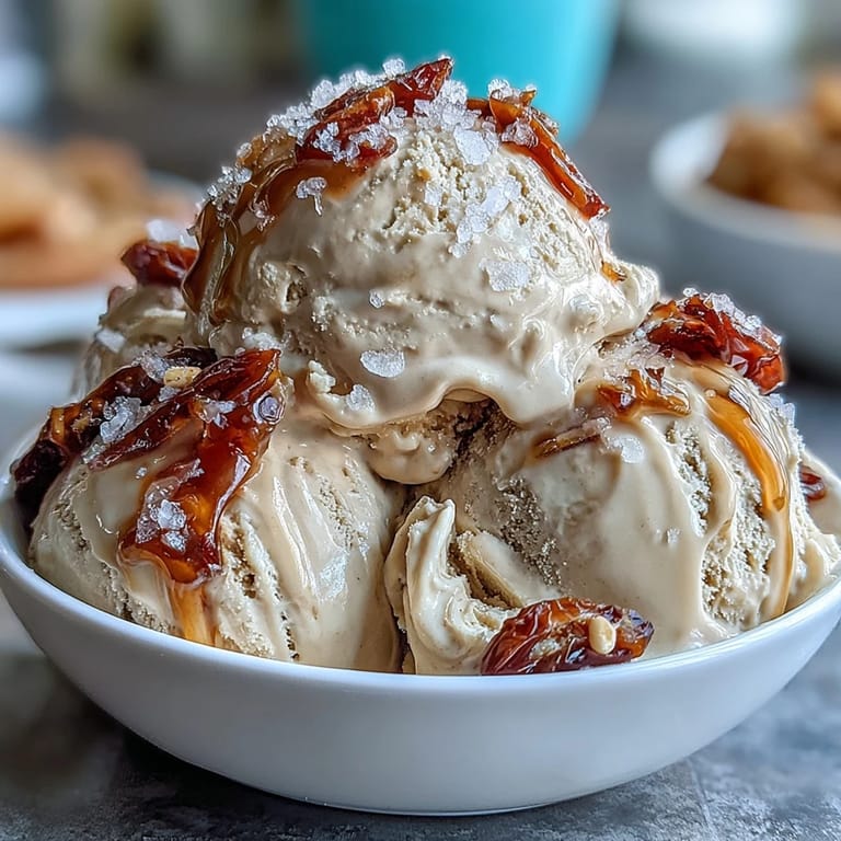 Rich, nutty tahini ice cream base blended with luscious date compote and a sprinkle of sea salt for depth of flavor.