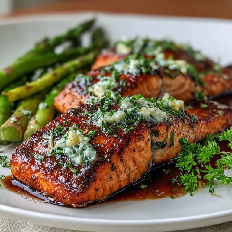 Garlic Butter Salmon with Asparagus, a fresh and easy dinner with tender salmon and crisp asparagus.