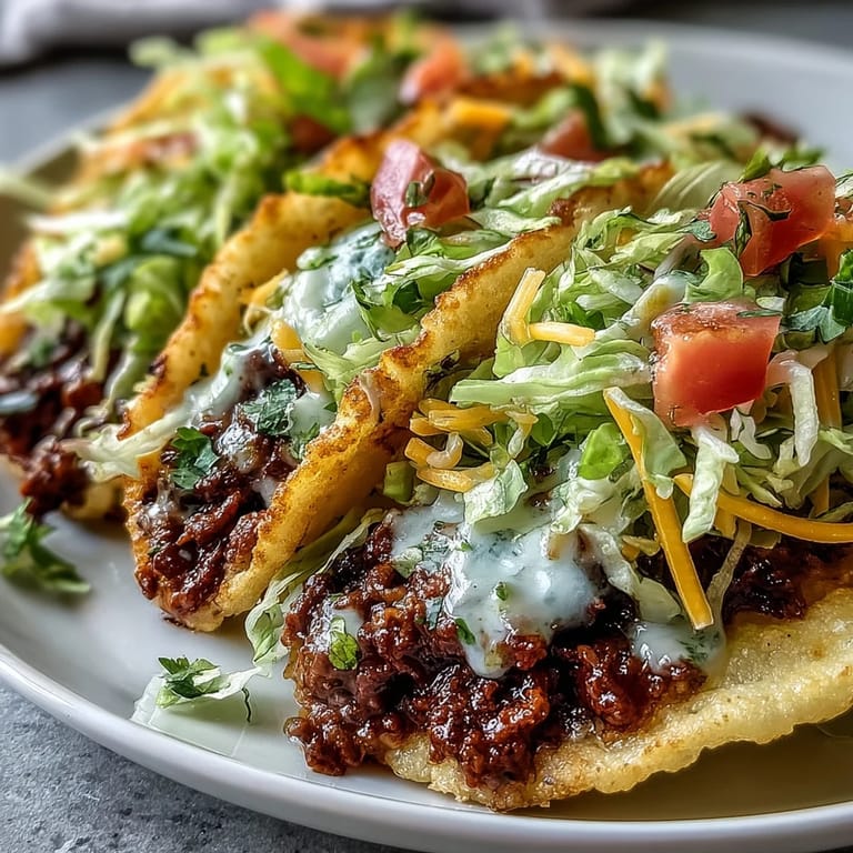 Light, low-carb cloud bread tacos bursting with seasoned beef and vibrant garnishes.