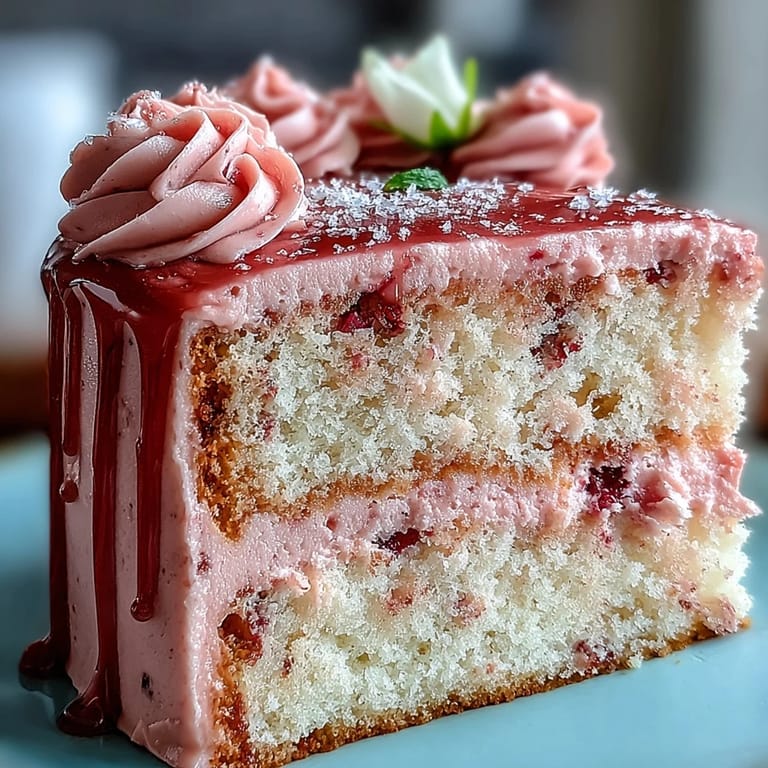 Soft pink Bridal Shower Rosé Velvet Cake featuring decadent gold drip and creamy frosting.