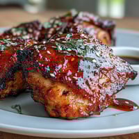 Roasted chicken thighs glazed with sticky chili jam for a sweet-heat finish, perfect for weeknight dinners or casual gatherings.  